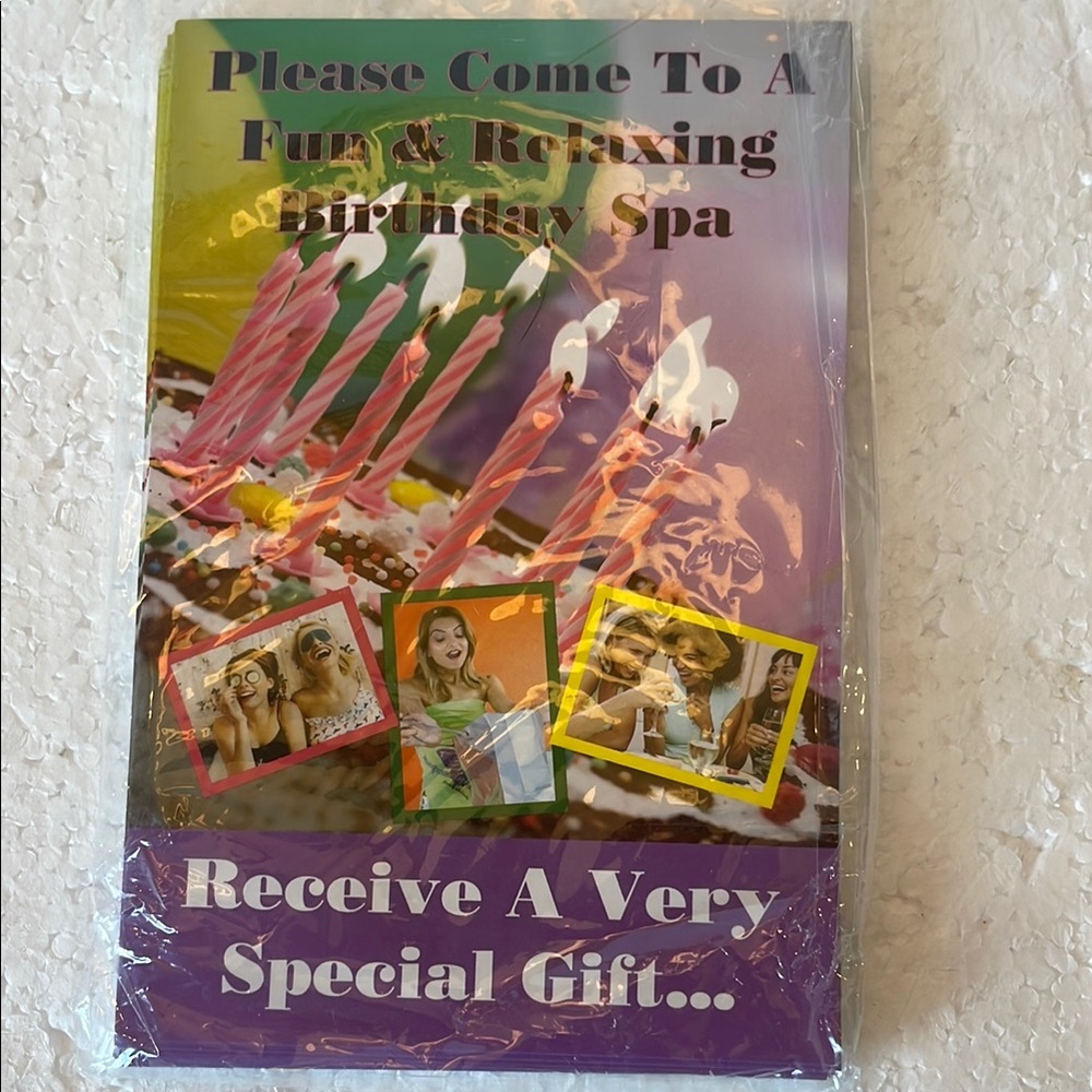Birthday Spa Invitation postcards